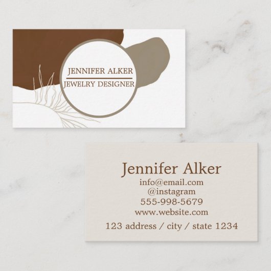 Trendy cirkels pampas en Boho Handmade Jewelry Visitekaartje (Voorkant / Achterkant)