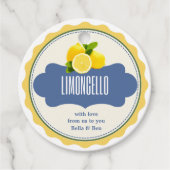 Trendy Citroenen Thuisgemaakte Limoncello Fleslabe Bedankjes Labels (Voorkant)