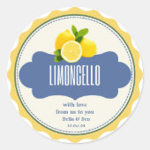 Trendy citroenen Zelfgemaakt Limoncello flesetiket Ronde Sticker (Voorkant)