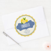 Trendy citroenen Zelfgemaakt Limoncello flesetiket Ronde Sticker (Envelop)