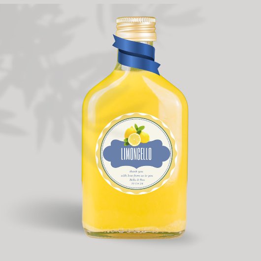 Trendy citroenen Zelfgemaakt Limoncello flesetiket Ronde Sticker