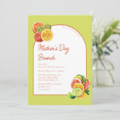 Trendy citroenschijfjes Chic Arch Moederdag Brunch Kaart (Staand voorkant)