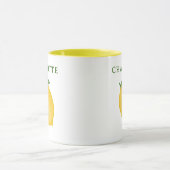 Trendy Citrus Citrus Geel Groen Monogram Mok (Midden)
