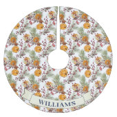 Trendy Citrus Sinaasappel Rustiek PIne groen Kerstboom Rok (Voorkant)