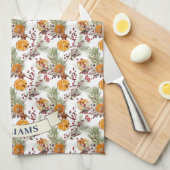 Trendy Citrus Sinaasappel Rustiek PIne groen Theedoek (Quarter Fold)