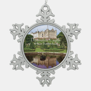Trendy Clan Sutherland Schotse kasteel Foto Tin Sneeuwvlok Ornament