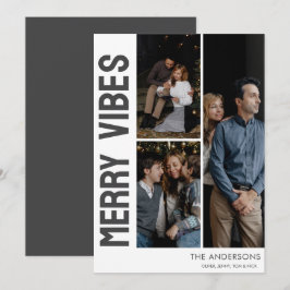 Trendy Classic 3 foto vrolijke vibes Feestdagenkaart