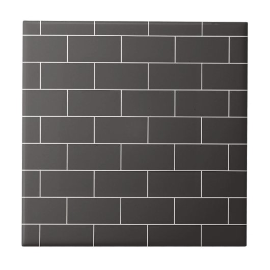 Trendy Classic Black Subway Ceramic Tile Tegeltje (Voorkant)