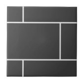 Trendy Classic Black Subway Ceramic Tile Tegeltje (Voorkant)