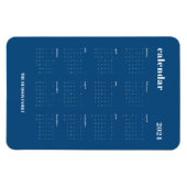 Trendy Classic Blauw Voljarig 2024 Kalender Magneet (Horizontaal)