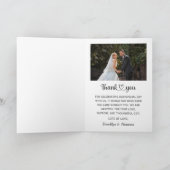 Trendy Classic Bride and Groom Wedding Photo Bedankkaart (Binnen)