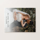 Trendy Classic Bride and Groom Wedding Photo Legpuzzel (Horizontaal)