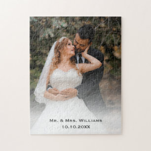 Trendy Classic Bride and Groom Wedding Photo Legpuzzel