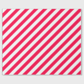 Trendy Classic Christmas Red White Stripe Sjabloon Cadeaupapier (Vlak)