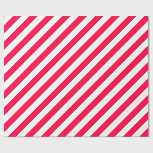 Trendy Classic Christmas Red White Stripe Sjabloon Cadeaupapier (Vlak)