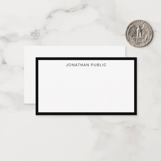 Trendy Classic Elegant Black White Sjabloon Flat (Voorkant / Achterkant in situ)