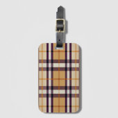 Trendy Classic Plaid Paarse en Beige Bagagelabel (Voorkant (verticaal))
