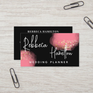 Trendy Classy elegante Pink Glitter weddingplanner Visitekaartje