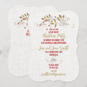 Trendy Classy Poinsettia Kerstfeest Kaart (Voorkant / Achterkant)