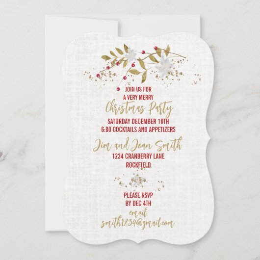 Trendy Classy Poinsettia Kerstfeest Kaart (Voorkant)