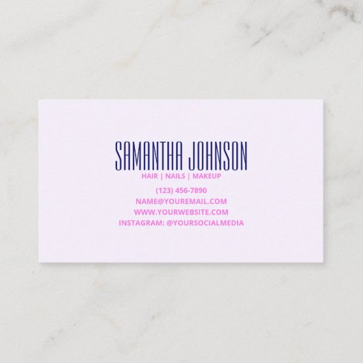 Trendy Classy Royal Paarse Modern Brush Stroke Visitekaartje (Achterkant)