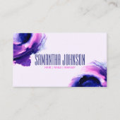 Trendy Classy Royal Paarse Modern Brush Stroke Visitekaartje (Voorkant)