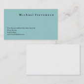 Trendy Clean Blue Simple Plain Visitekaartje (Voorkant / Achterkant)