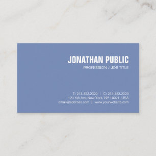 Trendy Clean Creative Design Blue White Plain Luxe Visitekaartje