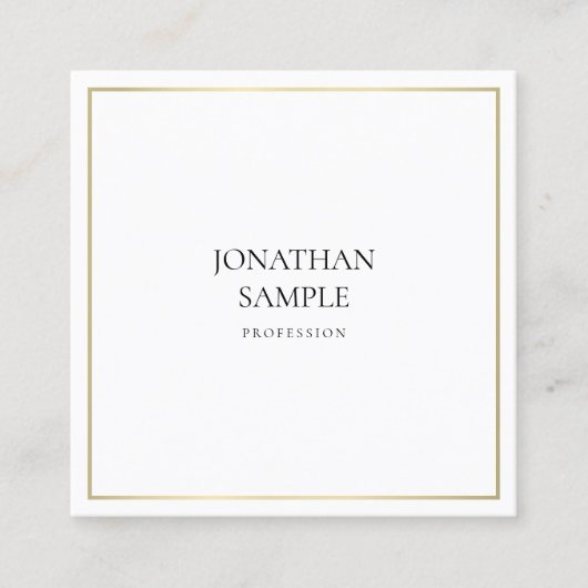 Trendy Clean Design Elegant Gold Kijk Professional Vierkante Visitekaartje (Voorkant)