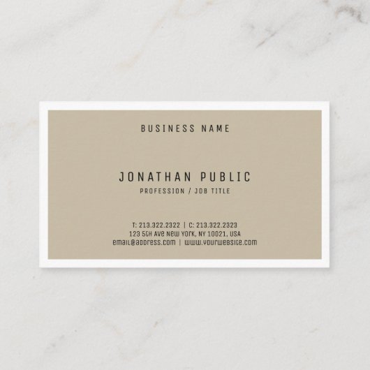 Trendy Clean Design Modern minimalistische elegant Visitekaartje (Achterkant)