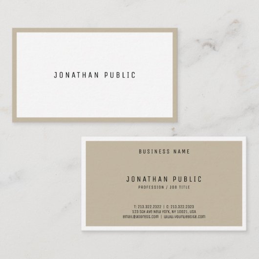 Trendy Clean Design Modern minimalistische elegant Visitekaartje (Voorkant / Achterkant)