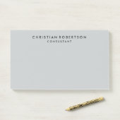 Trendy Clean Eenvoudige Grijze Consultant Business Post-it® Notes (Op bureau)