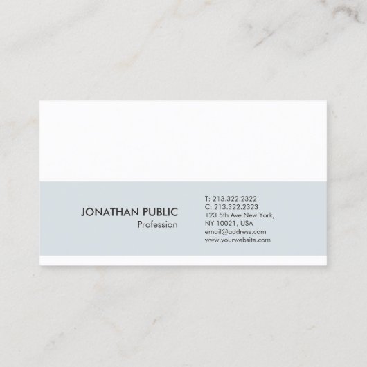 Trendy Clean Elegant Afspraakherinnering Plain Afsprakenkaartje (Achterkant)