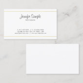 Trendy Clean Elegant Goud Wit Plain Professional Visitekaartje (Voorkant / Achterkant)