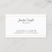 Trendy Clean Elegant Goud Wit Plain Professional Visitekaartje (Voorkant)