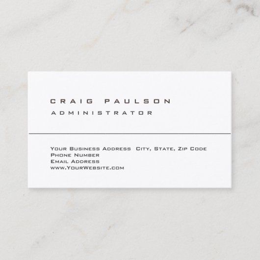 Trendy Clean Simple Stylish Plain Visitekaartje (Voorkant)