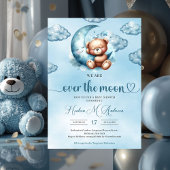 Trendy cloud negen teddybeer Boy Baby shower Kaart