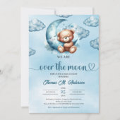 Trendy cloud negen teddybeer Boy Baby shower Kaart (Voorkant)
