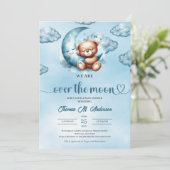 Trendy cloud negen teddybeer Boy Baby shower Kaart (Staand voorkant)