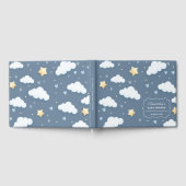 Trendy Cloud Theme Baby shower Dusty Blue Gastenboek (Volledig)