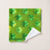 Trendy Clover 4 Lijsten Groen Collectie Bad Handdoek (Wasdoekje)