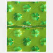 Trendy Clover 4 Lijsten Groen Collectie Fleece Deken (Voorkant)