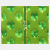 Trendy Clover 4 Lijsten Groen Collectie Fleece Deken (Voorkant (Horizontaal))