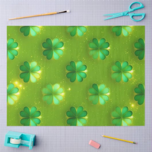 Trendy Clover 4 Lijsten Groen Collectie Tissuepapier (Craft)