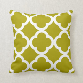 Trendy Clover Pattern in Chartreuse Green Kussen