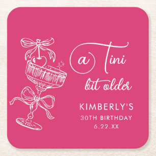 Trendy Cocktail Een Tini Ouder 30e Verjaardag Kartonnen Onderzetters