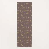 Trendy Coffee Brown en Golden Feathers Yoga Mat (Voorkant)