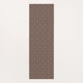 Trendy Coffee Brown en Golden Feathers Yoga Mat (Achterkant)