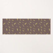 Trendy Coffee Brown en Golden Feathers Yoga Mat (Voorkant (horizontaal))