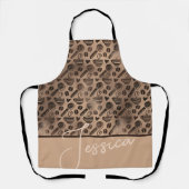 Trendy Coffee Lover Pattern Persoonlijke naam Apro Schort (Voorkant)